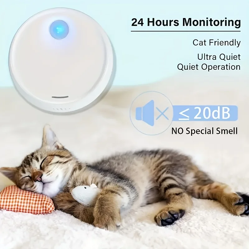

1pc 24-Hour Pet Deodorizer, Cat Litter Box Deodorizer, Smart Automatic Litter Box Air Freshener with Intelligent Sensor Light, Nonstop Odor Removal for Dog And Cat Toilets, Pet-Friendly