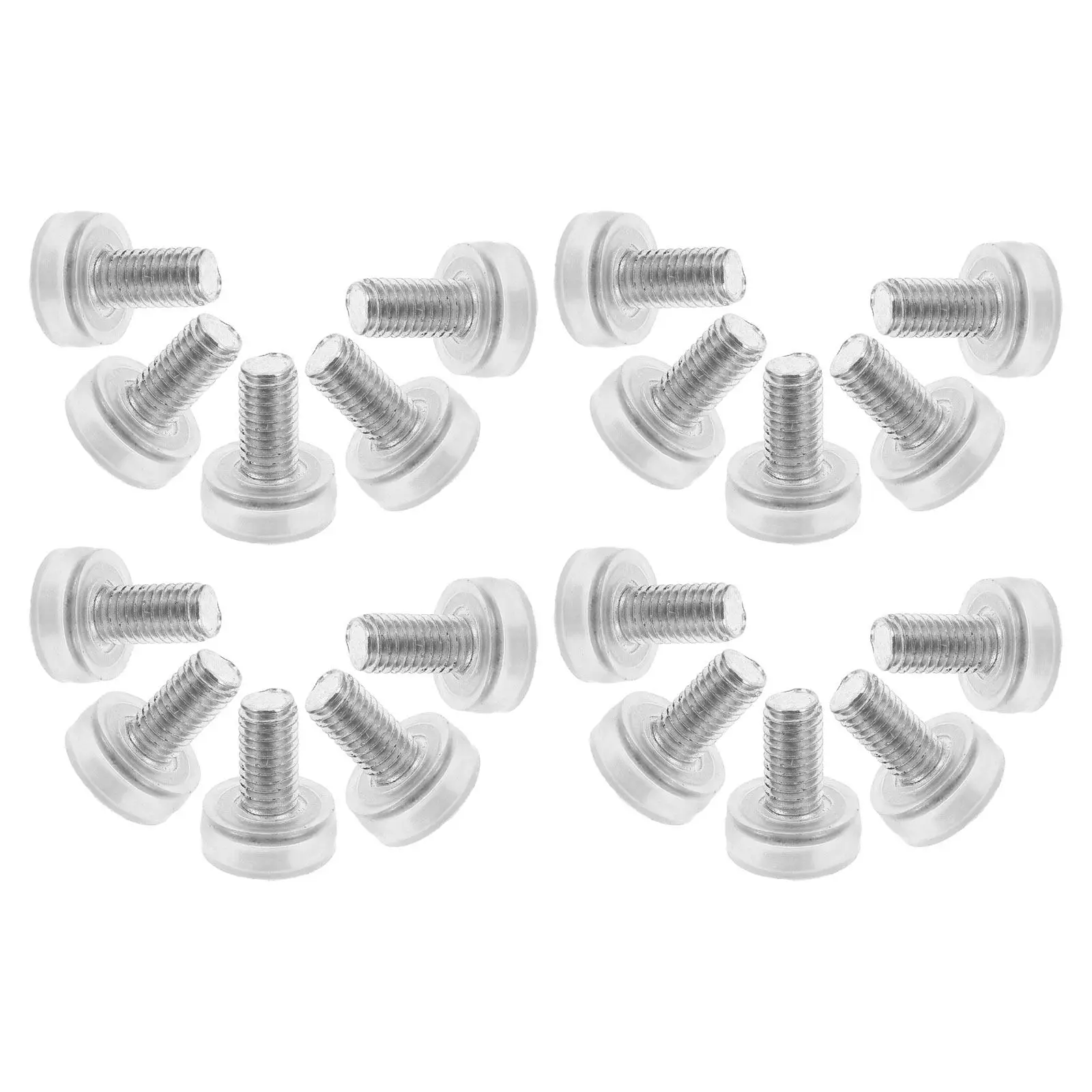 40Pcs Adjustable Furniture Feet Transparent M8 Threaded Scratch Resistant Non Slip Furniture Levelers for Uneven Floors Table