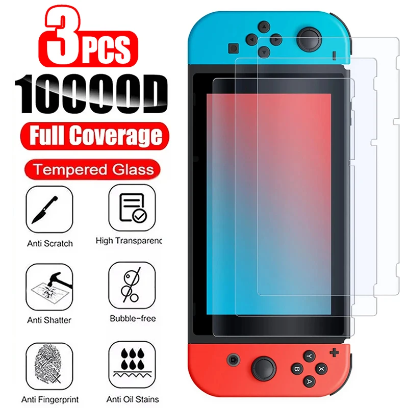 1-3PCS Tempered Glass For Switch Oled Lite Screen Protectos Anti-Scratch Nintendo Protective Cover NS LCD Screen Protection Skin