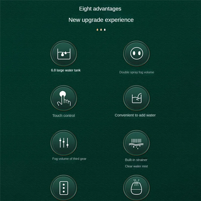 더블 스프레이 대용량 가습기, 가정용 미니 데스크탑 가습기, 침실 홈 오피스 EU 플러그, 6.8L, 280ML