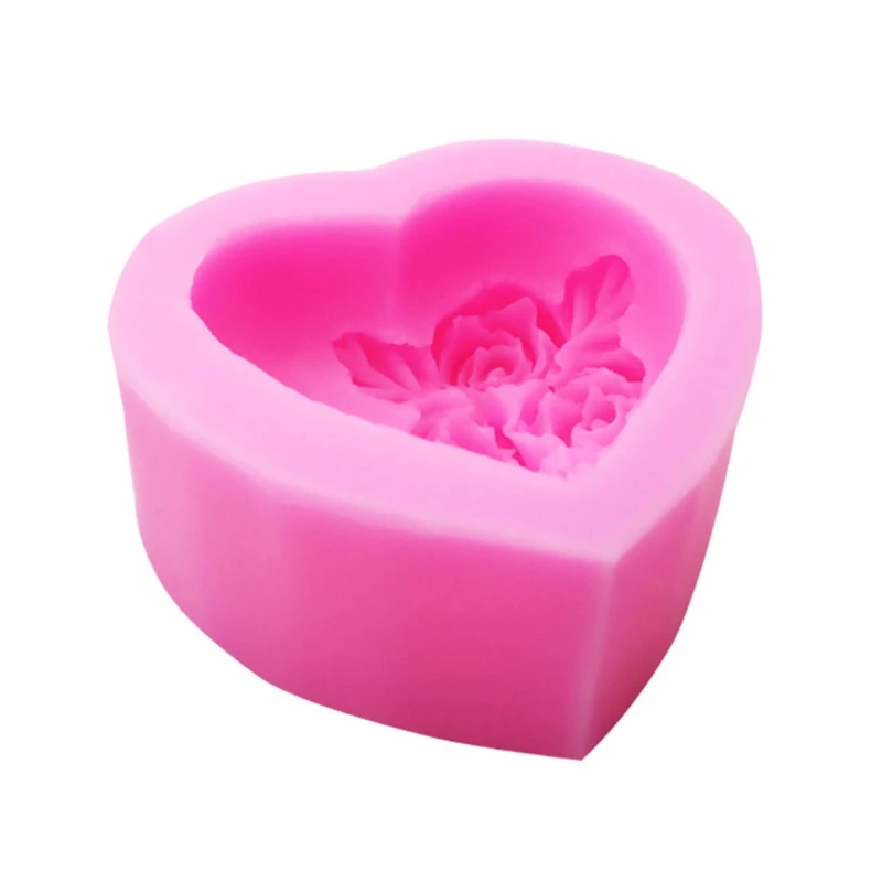 Valentine Kiss Lips Rose Flower Heart Fondant Candy Mold Sugar Cake Decoration Drop shipping