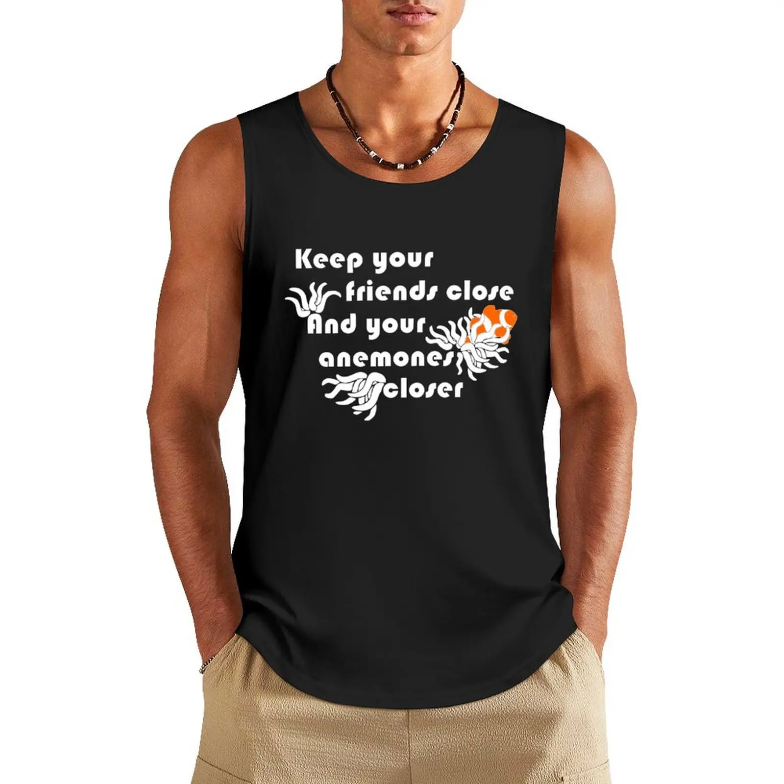 Keep Your Anemones Closer Funny SCUBA Diving Shirt Tank Top Japanese t-shirt mens designer clothes Men's gym articles Gym wear