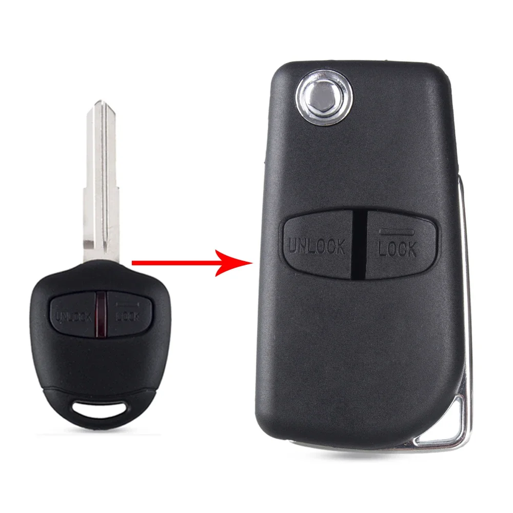 Dandkey Modified Chip Car Key Case For Mitsubishi Lancer ASX Grandis Evolution Outlander LANCER-EX MIT11/MIT8 Blade 2/3 Buttons