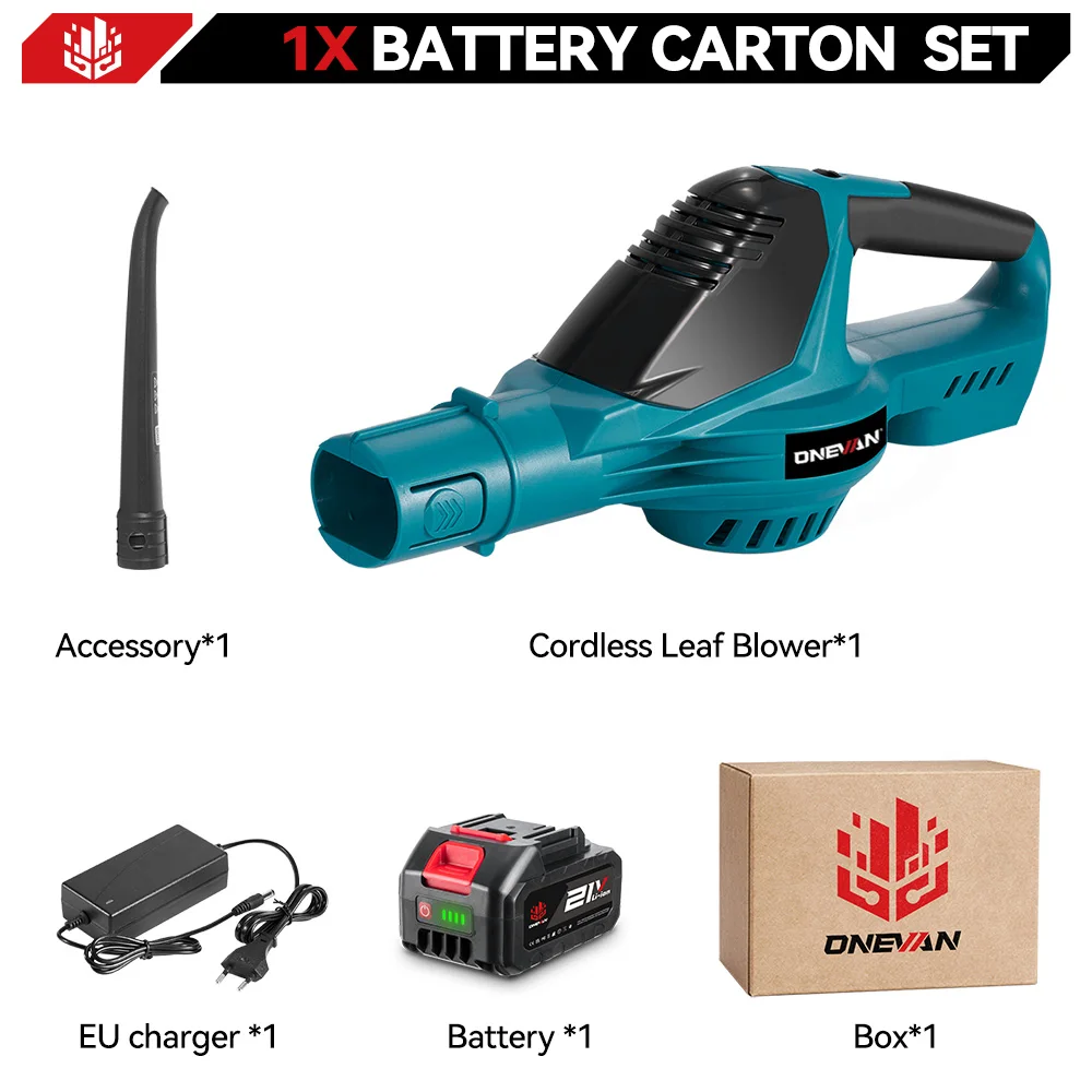  ONEVAN 5500W Bürstenlosen Elektrischen Luft Gebläse High Power Schnee Blatt Staub Blasen Garten Reiniger Power Tool Für Makita Batterie pin