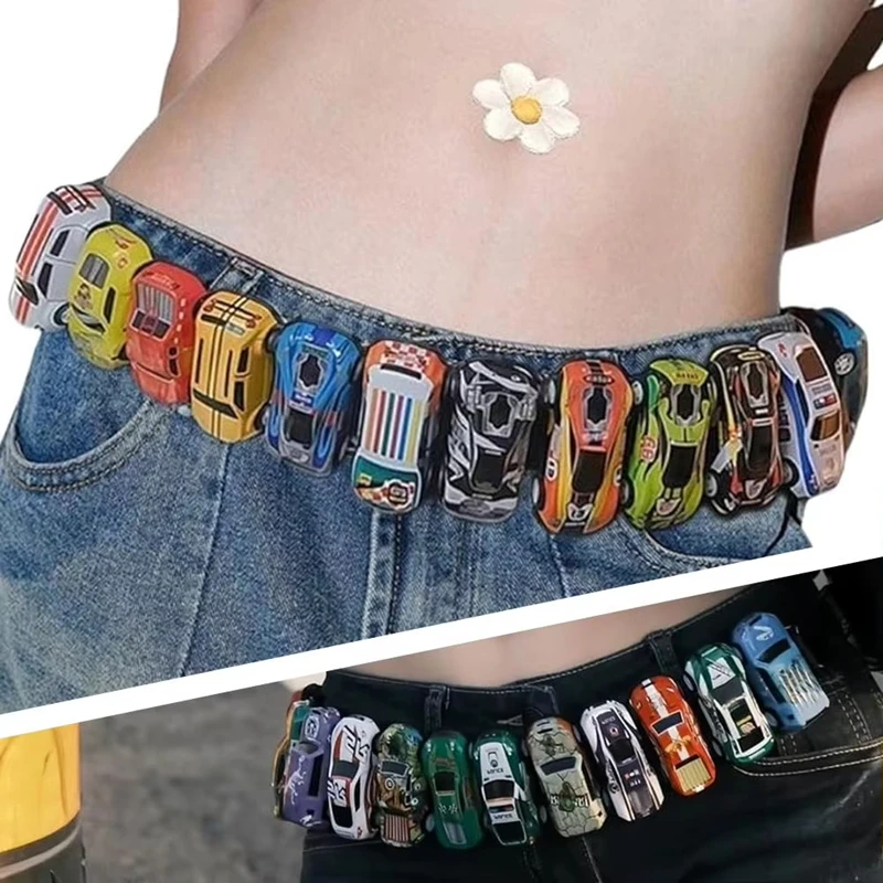 個性カラフルな車のウエストベルト-y2k-パンク若者スタイルのウエストバンドファッション多用途多機能ジーンズアクセサリー