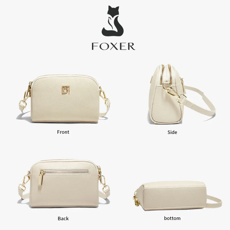 FOXER Lady's Shoulder Bag Genuine Leather Casual Crossbody Bag Solid High Quality Commute Mother's Day Gift image 6