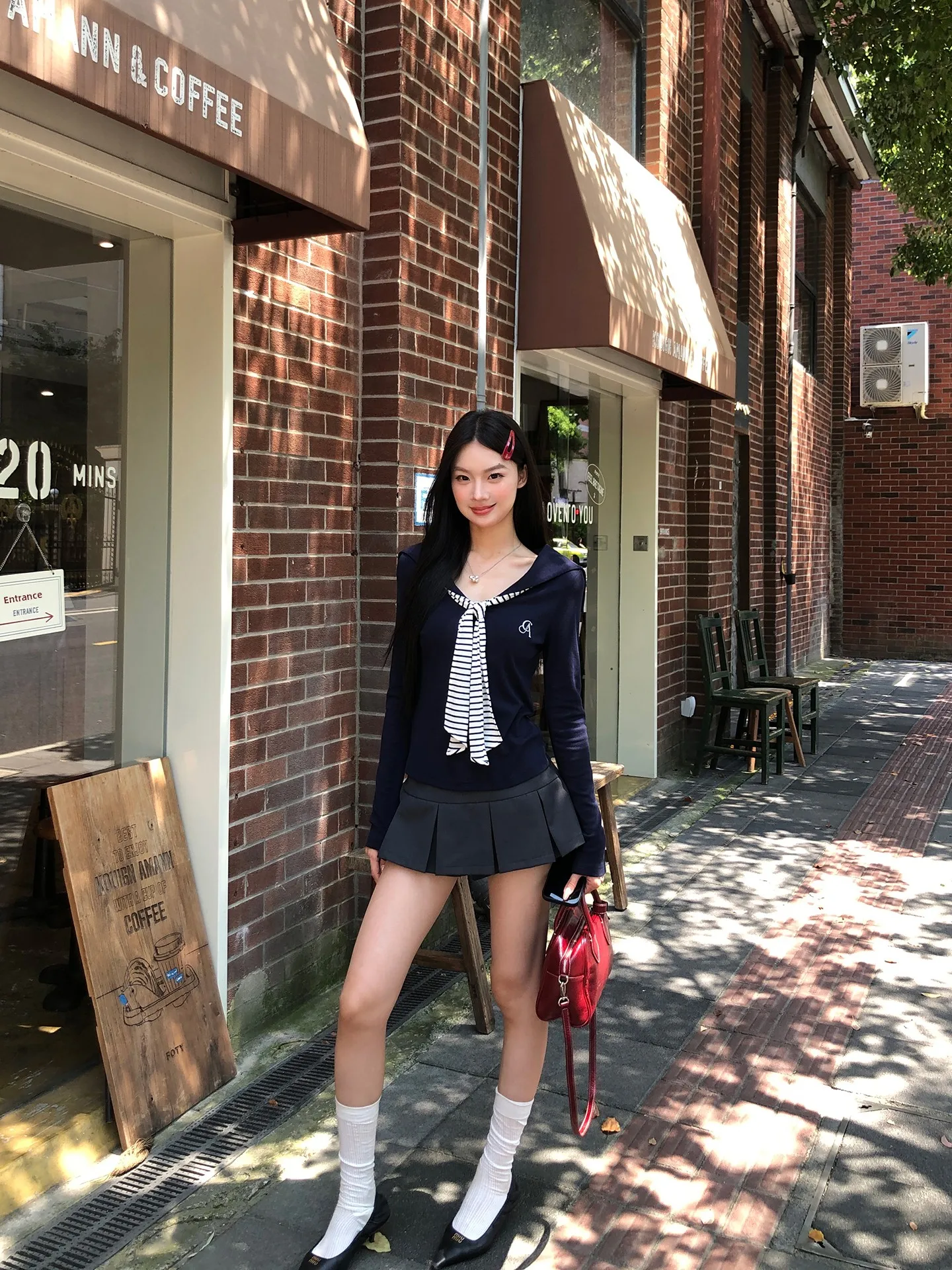 Slim Fit Long Sve Base irt Design Faion da donna High-End Feeling Autunno Nuovo arrivo T-shirt Comoda taglio dritto S...