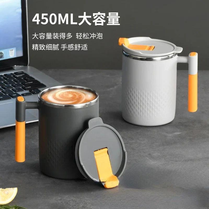 

450ML Coffee Cups Mug with Tea Infuser Portable Office Leakproof Tea Milk Cup Stainless Steel Liner Drinking Cup Drinkware Mugs