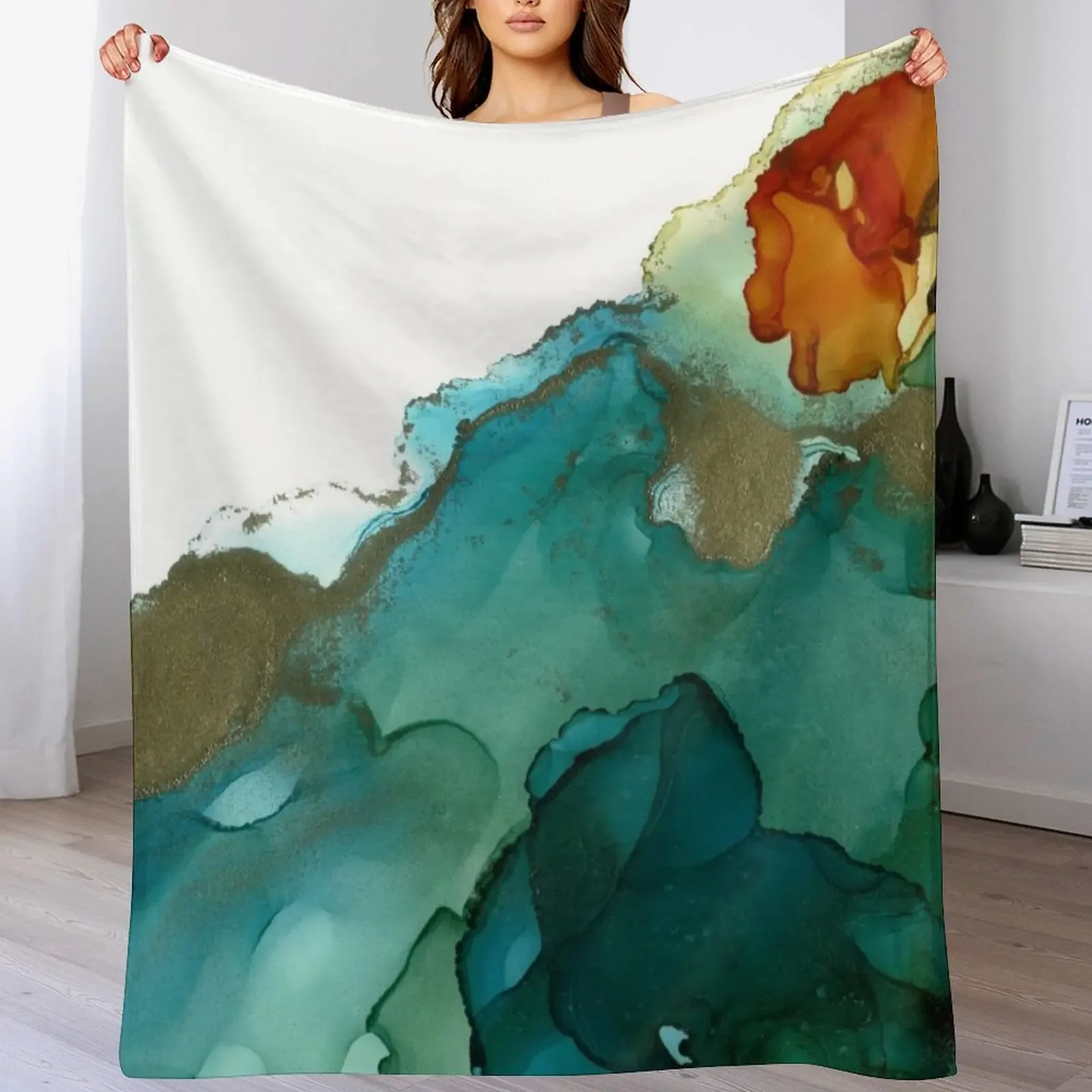 Tinta Alcohol Azul Naranja Verde No. 3 manta de tiro Picnic cálido bebé cosplay anime mantas