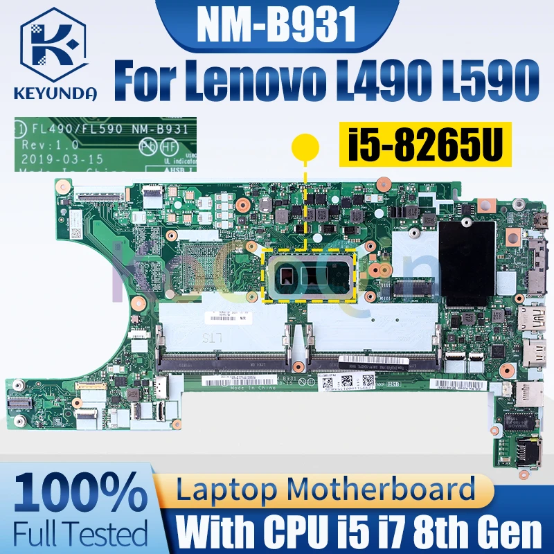 

NM-B931 For Lenovo L490 L590 Notebook Mainboard i5-1035G1 5B20S43830 Laptop Motherboard Full Tested