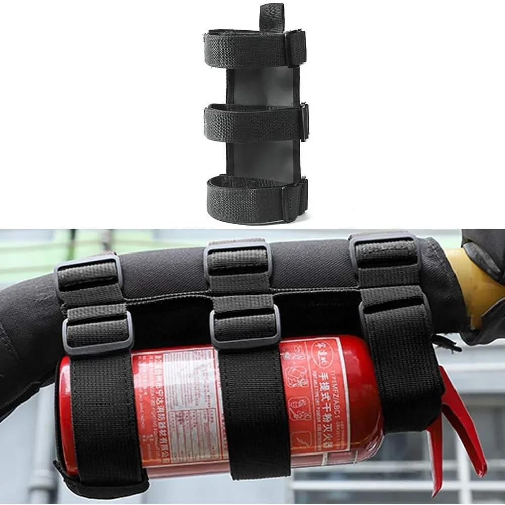 Adjustable Fire Extinguisher Strap Mount for Jeep Wrangler CJ YJ TJ LJ JK JKU JL JLU Gladiator JT Car Firefighters Straps