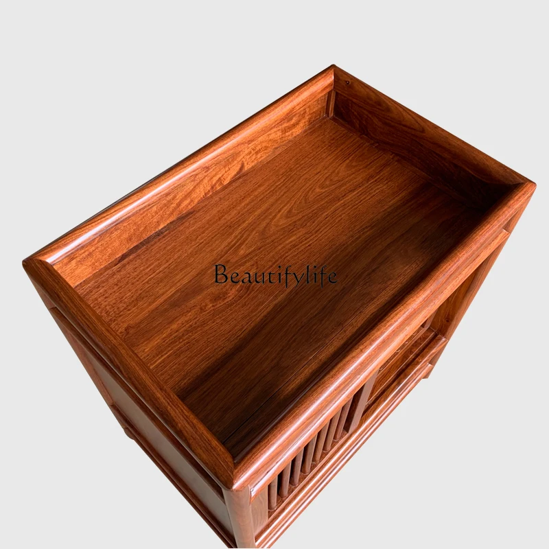 Red sandalwood new Chinese tea cabinet mahogany furniture simple solid wood rosewood tea table