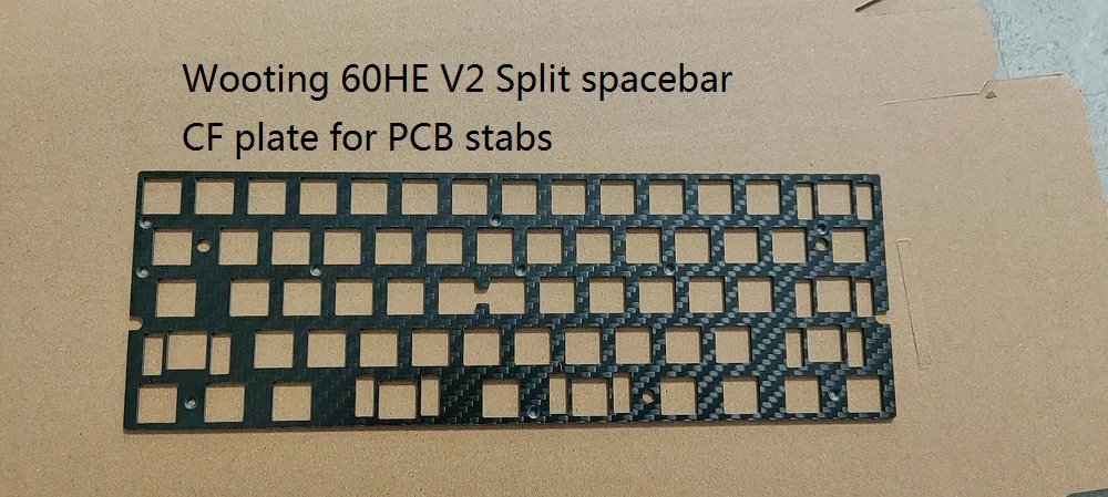 CF plate for pcb screw in stabs and Foam pack for wooting keyboard 60HE V2 with split spacebar hall effect HE switch — product photo 1 of 1