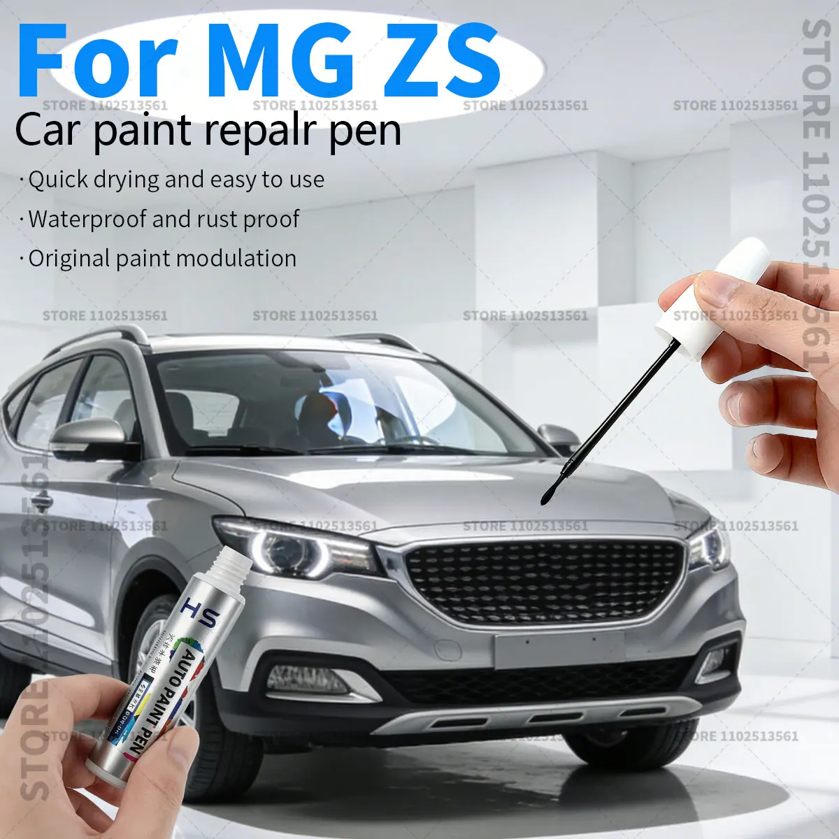 

Карандаш для ремонта лакокрасочного покрытия автомобиля MG ZS, средство для удаления царапин, аксессуары для авто, черный, белый 028, синий 026, 017, серебристый, оранжевый, NSC красный