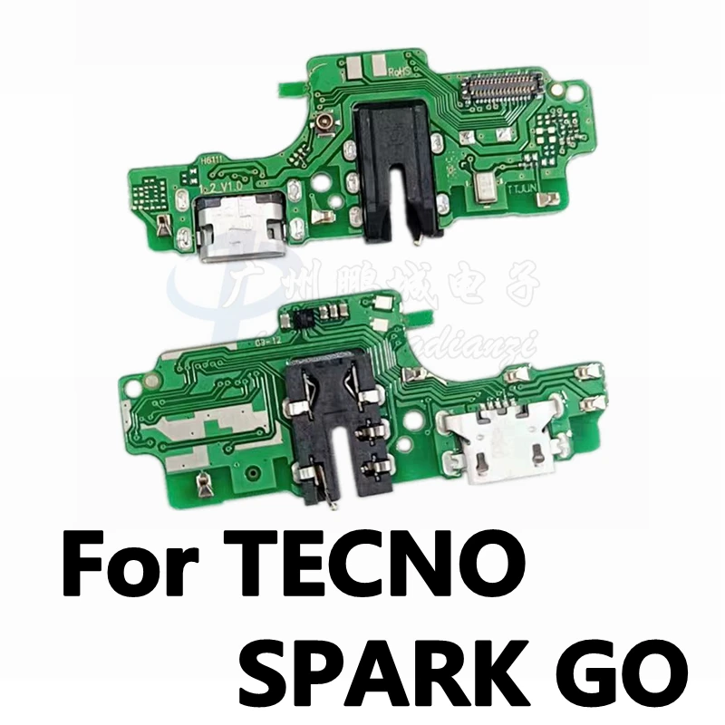 

10pcs For TECNO SPARK GO with IC Charging board Charger flex mobilephone Parts Flex Cable With Microphone Mic