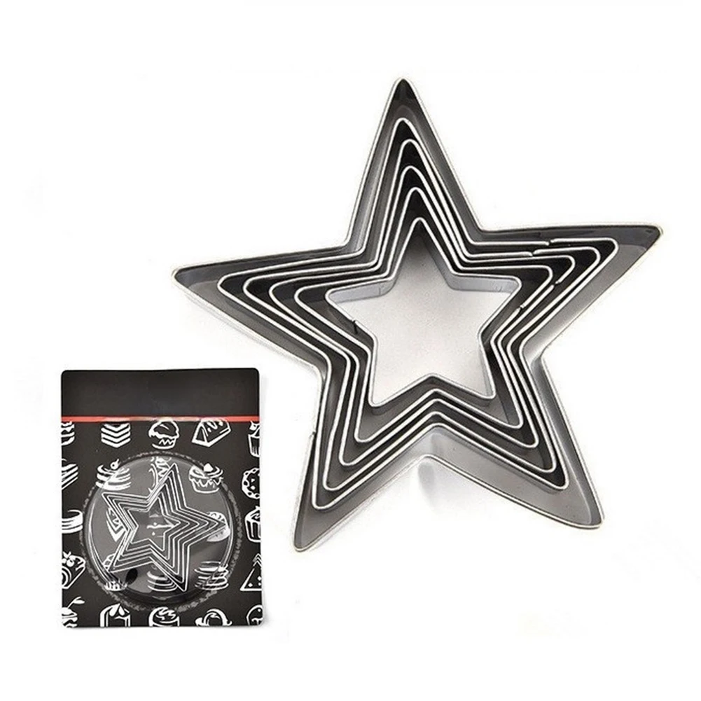 Creative Cake Decorating Tool Cookie Shaper 8.5*8.5*2cm Star Cake Ring Handmade Touch Rust Resistant Deformation Proof