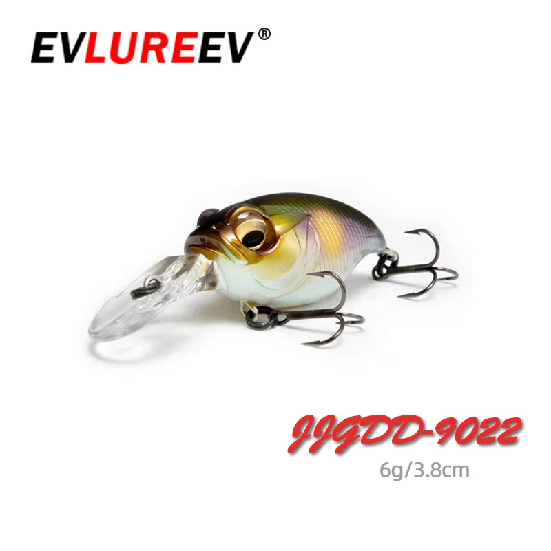 EVLUREEV-Mini Crankbait Fishing Lure, Artificial Hard Crankbait, Bass Fishing Wobbler, Japan Topwater Minnow Fish Lures,38mm, 6g