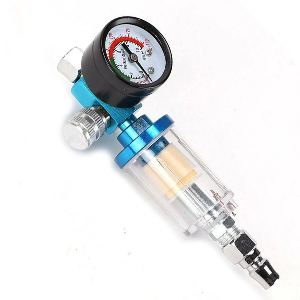 Spray Gun Regulator Watch Air Pressure Adjustment Regulator In-line Oil Water Trap Filter Spray Gun Air Regulator Pressure Gauge