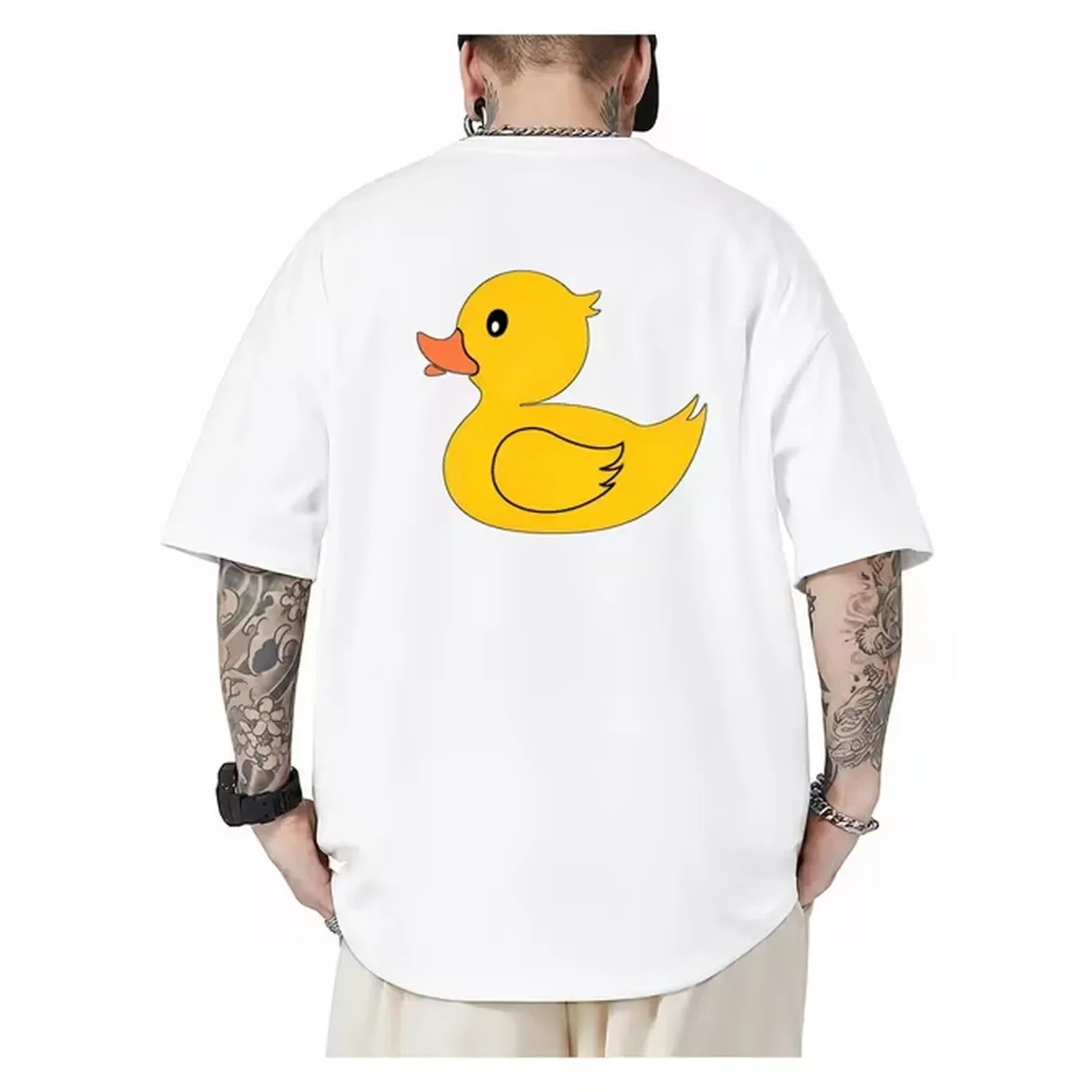 1Pc Teenagers Graphic T Shirt Cute Yellow Duck Print Short Sleeve Crew Neck For Teenagers For Teenager