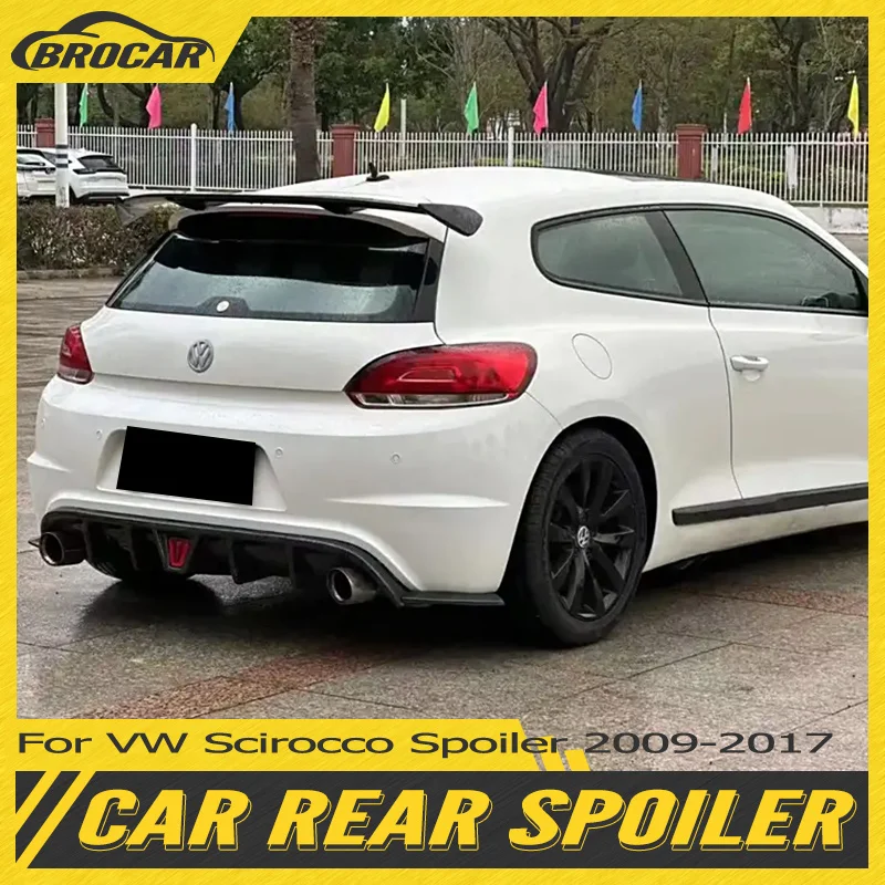 For VW Volkswagen Scirocco Rear Spoiler 2009-2017 Ordinary Standard Type ABS Plastic Gloss Black Spoiler Trunk Boot Wing Spoiler