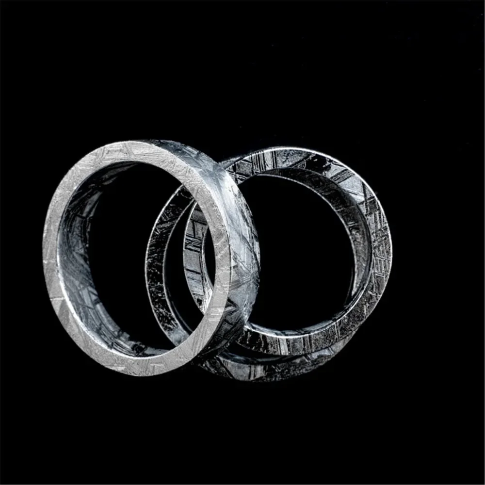 

Natural Gibeon Meteorite Women Men Ring Size 5-10 Fashion Silver Plated Ring Drop Shipping AAAAA