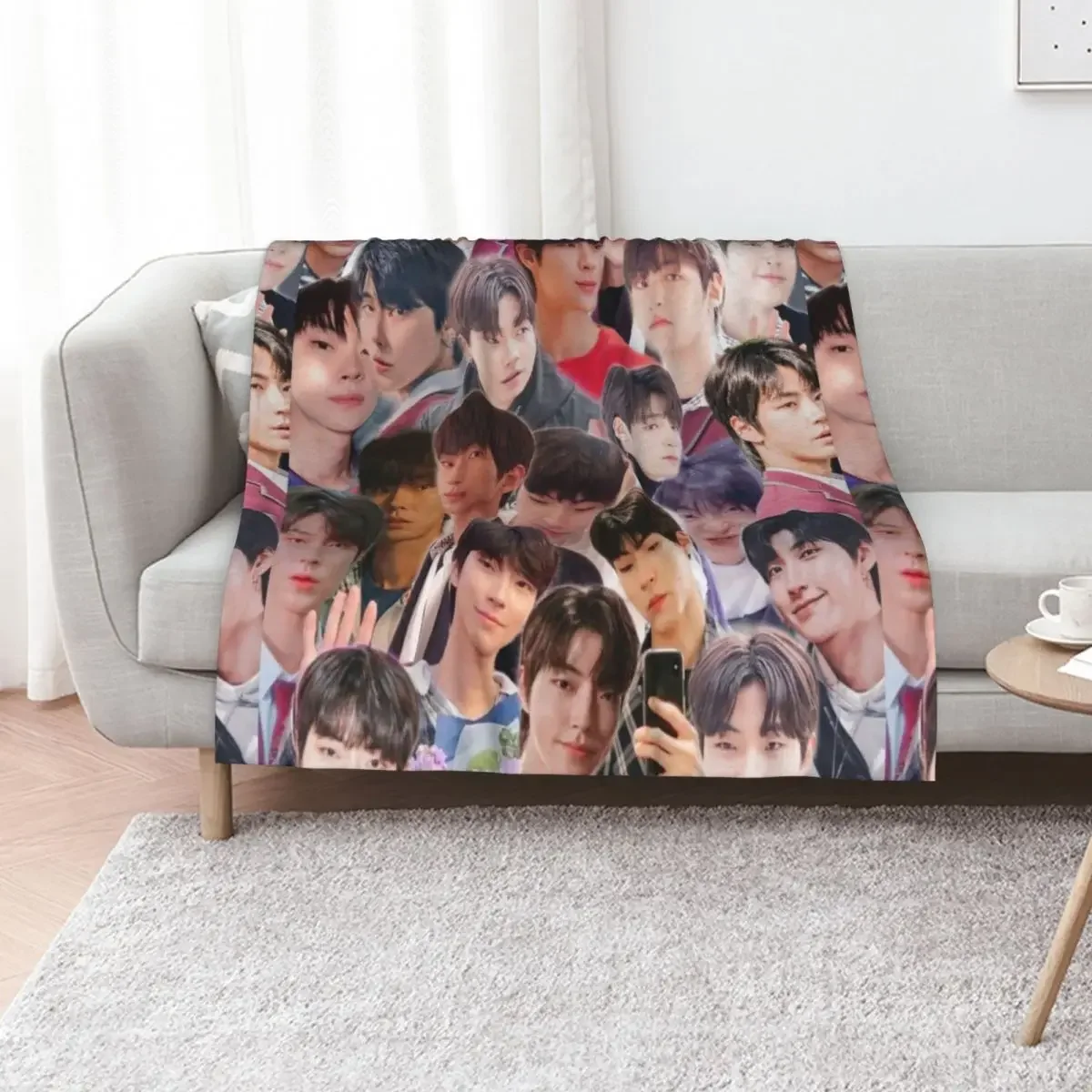 

Hwang In-yeop collage Throw Blanket Plaid on the sofa Luxury Designer Thin Moving Blankets