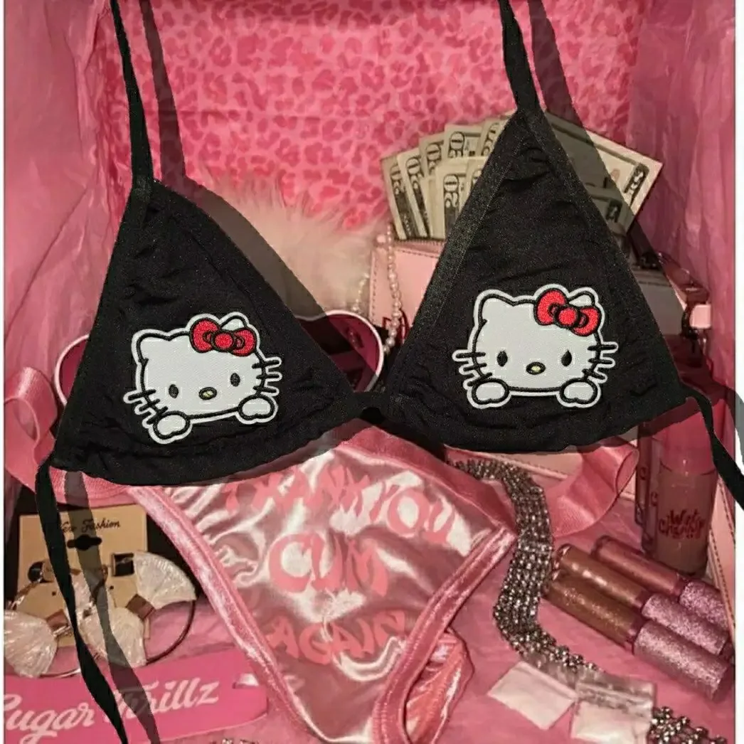 Sanrio Hello Kitty cute wow original millennium hottie cute girl y2 bra summer beautiful back cosplay underwear for women gift