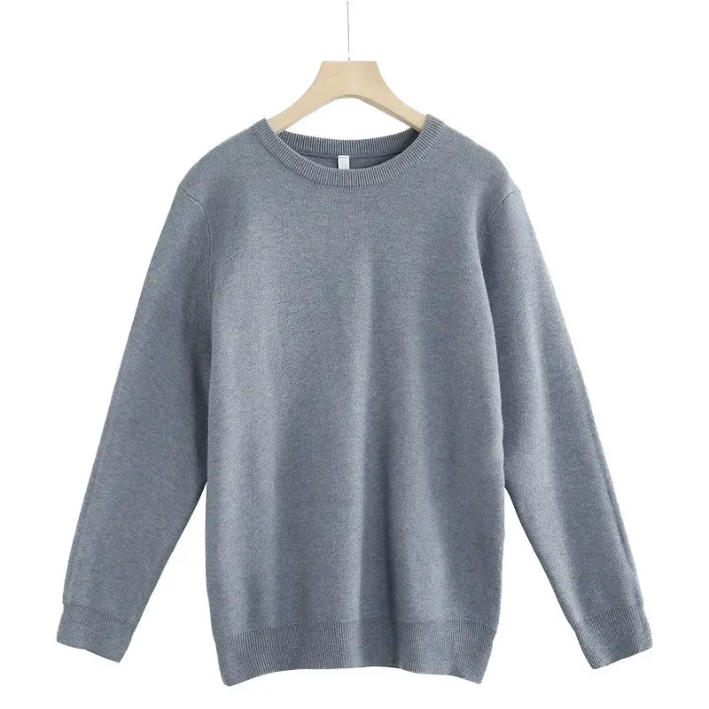 

Springand Autumn Men's Pullover Round Neck Solid Color Slim Fit Casual Fashion Elegant Commuter Long Sleeve Bottom Knitted Shirt