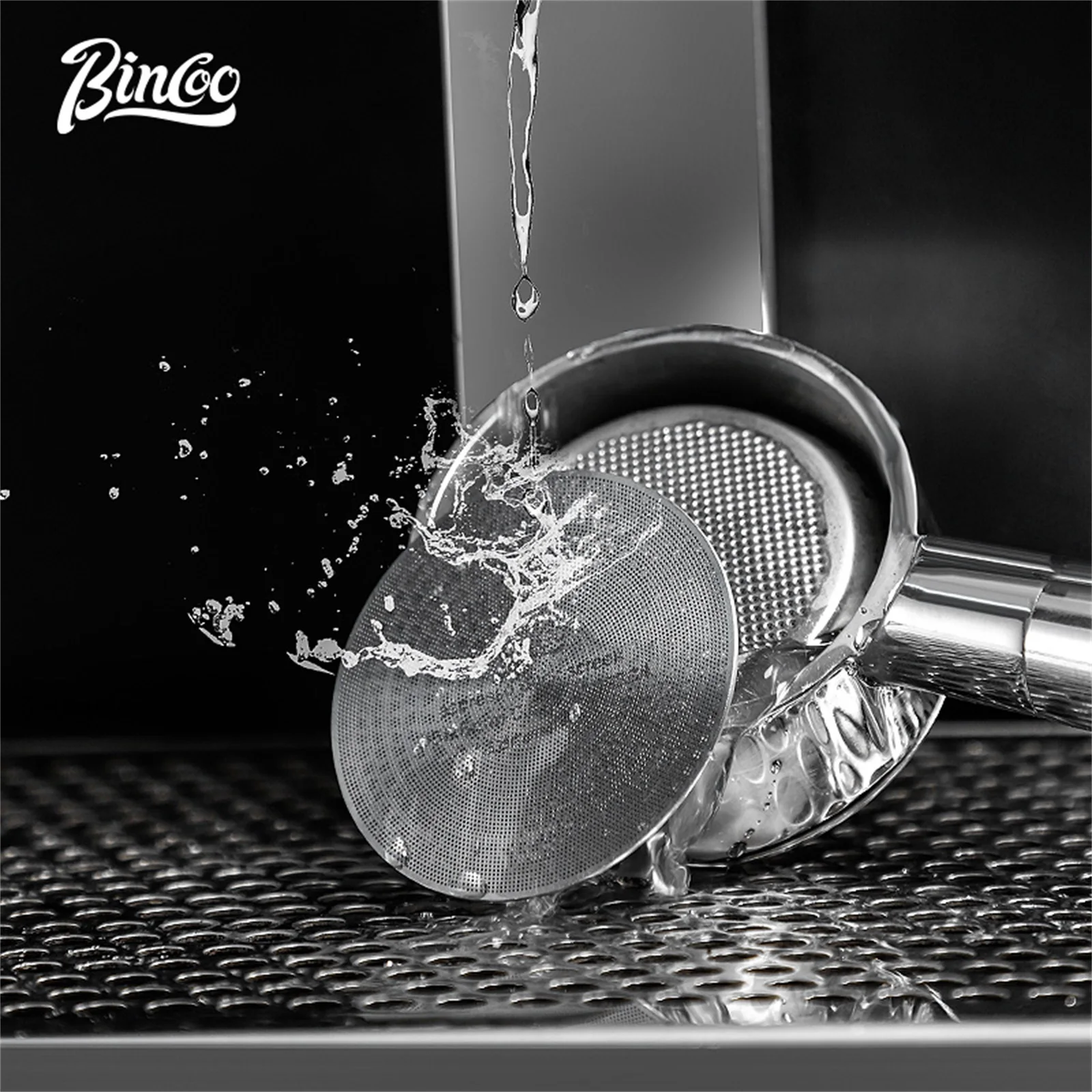 Bincoo-Stainless Steel Espresso Extraction Filter, Secondary Water Separation Net, Espresso Machine Handle, Powder Bowl
