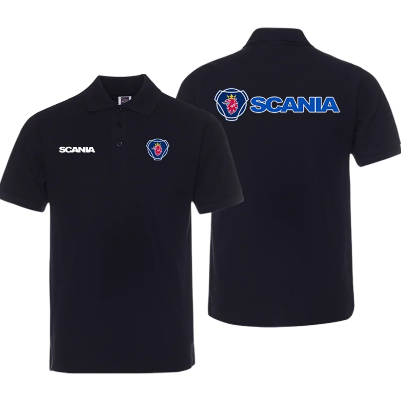 Neue Sommer vielseitige LKW schwere LKW Scanias kurz ärmel ige T-Shirt Polos hirt für Männer und Frauen mit Revers halben Ärmeln