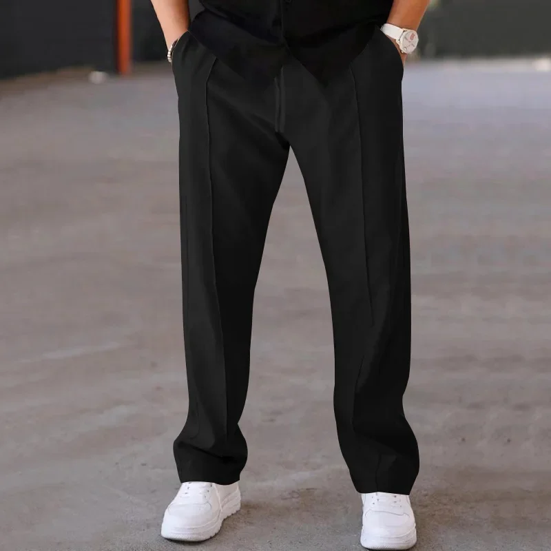 Spring/Summer Hot Selling Men's Fashionable Casual Solid Color Pants Loose Tight Cord Straight Pants