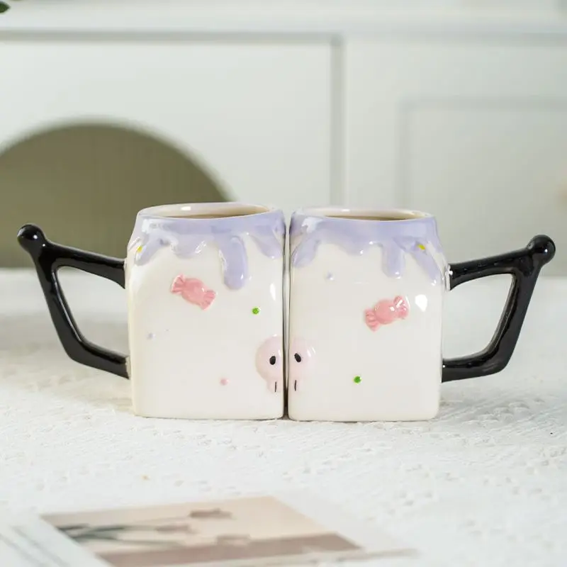 Керамический чайник с рисунком Куроми, набор чашек для чая, милый набор Sanrio, креативный чайный сервиз с героями мультфильмов для мужчин и женщин, подарки на день рождения, оптовая продажа