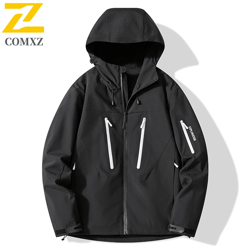 Techwear Jacket Men's Classic Zipper Soft Shell Waterproof Windproof Windbreaker Women Hiking Skiing Fishing Stormcoat Jacket