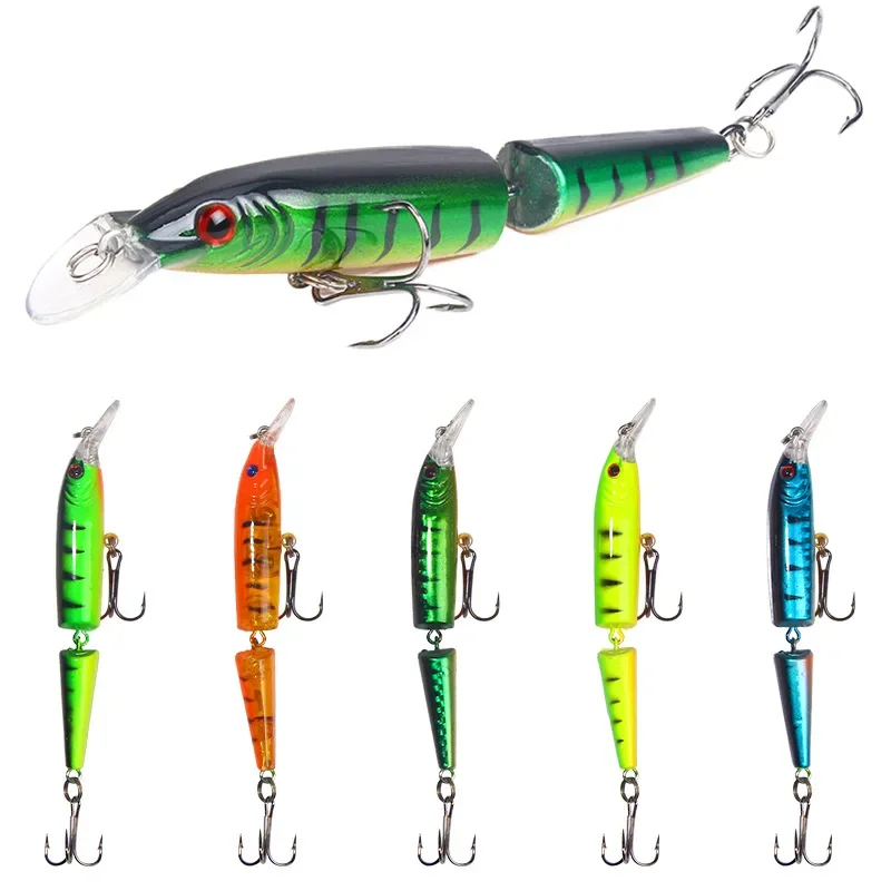 1Pc Lifelike Artificial Crankbait Multi Jointed Fishing Lure 10.5cm/9g 2-segment Hard Bait 6# Hook Wobblers Sea Fishing Bait