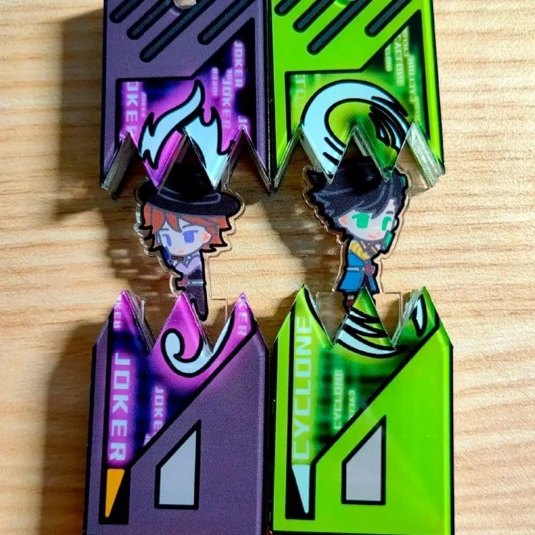 Kamen Rider W Pull-out Acrylic Keychain Cyclone Joker Shotaro Philip Anime Figure Bag Pendant Cartoon Key Ring Collectible Gift