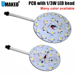 Luminosità 1-18W LED Epistar chip perlina ad alta potenza con piastra di base in alluminio Radiatore saldato connessione JST, pannello LED circolare