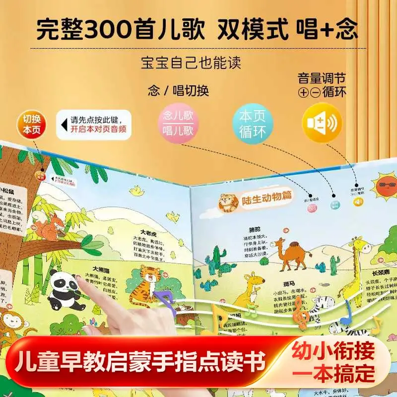 Kids Interactive Talking Early Education Book, Finger Touch Point Reading Sound Book, Baby Learn To Talk Educational Learning