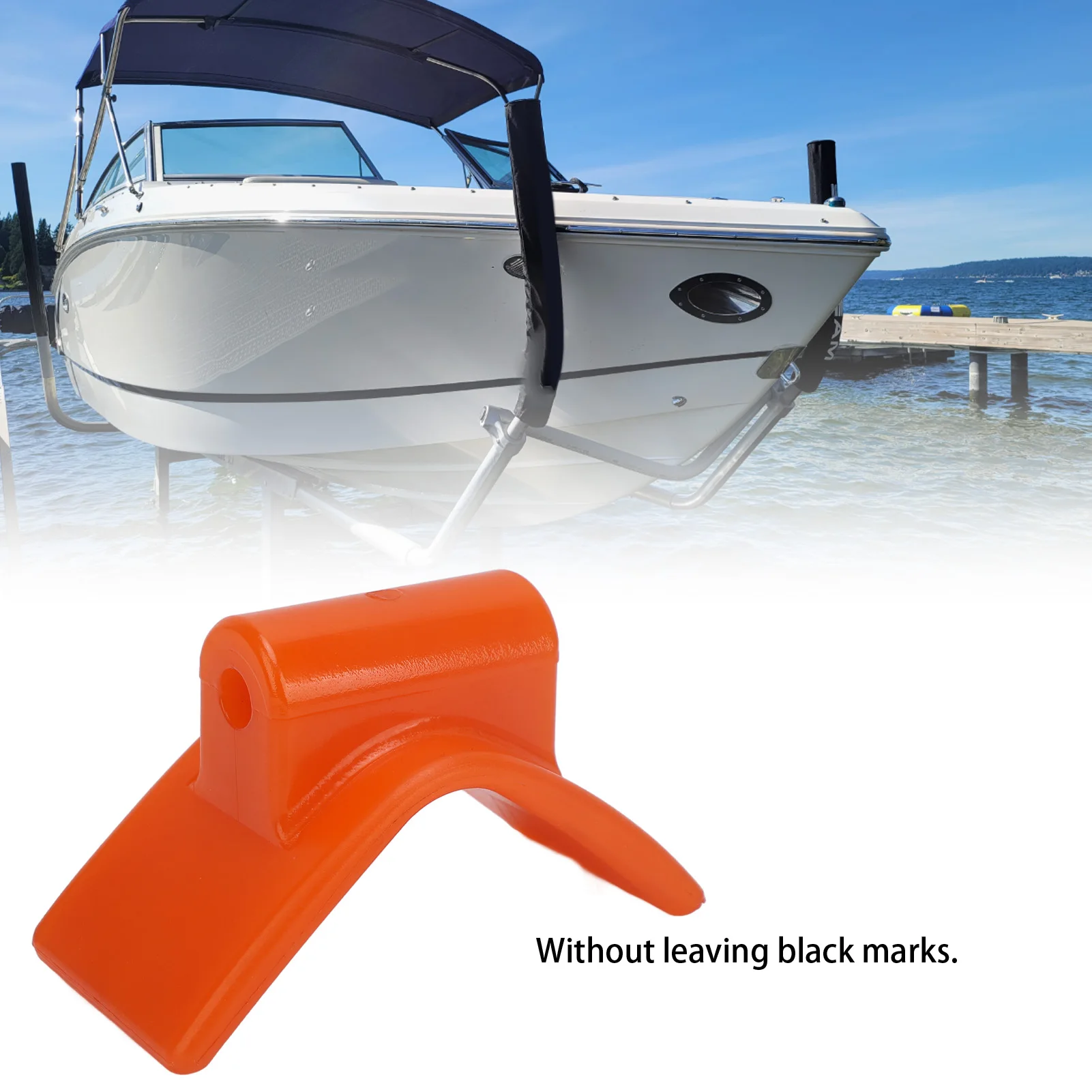 Boat Trailer Bow Stop 3in Width 1/2in Mounting Hole 5.3in V Span Boat Trailer Bow Stop V Block Orange