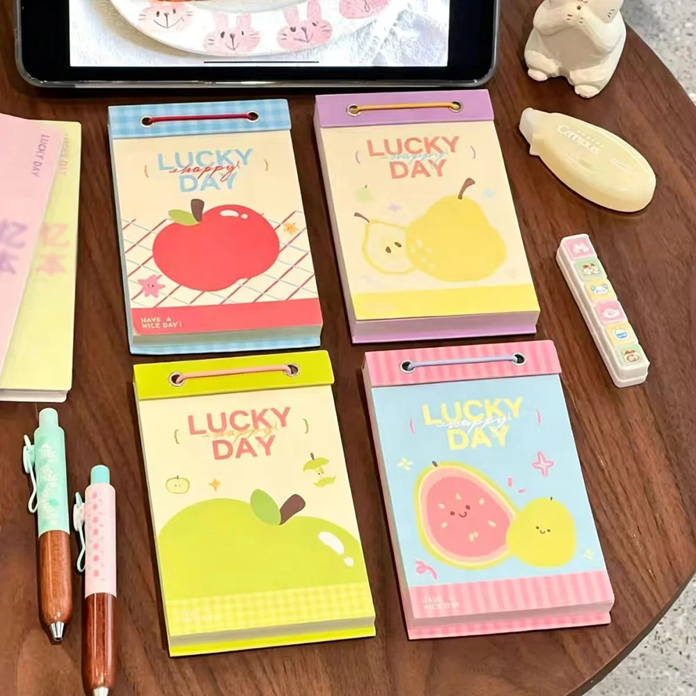 Adorable fruit based dopamine notebook, strap notebook, color pages, can be torn off and recorded with notes
