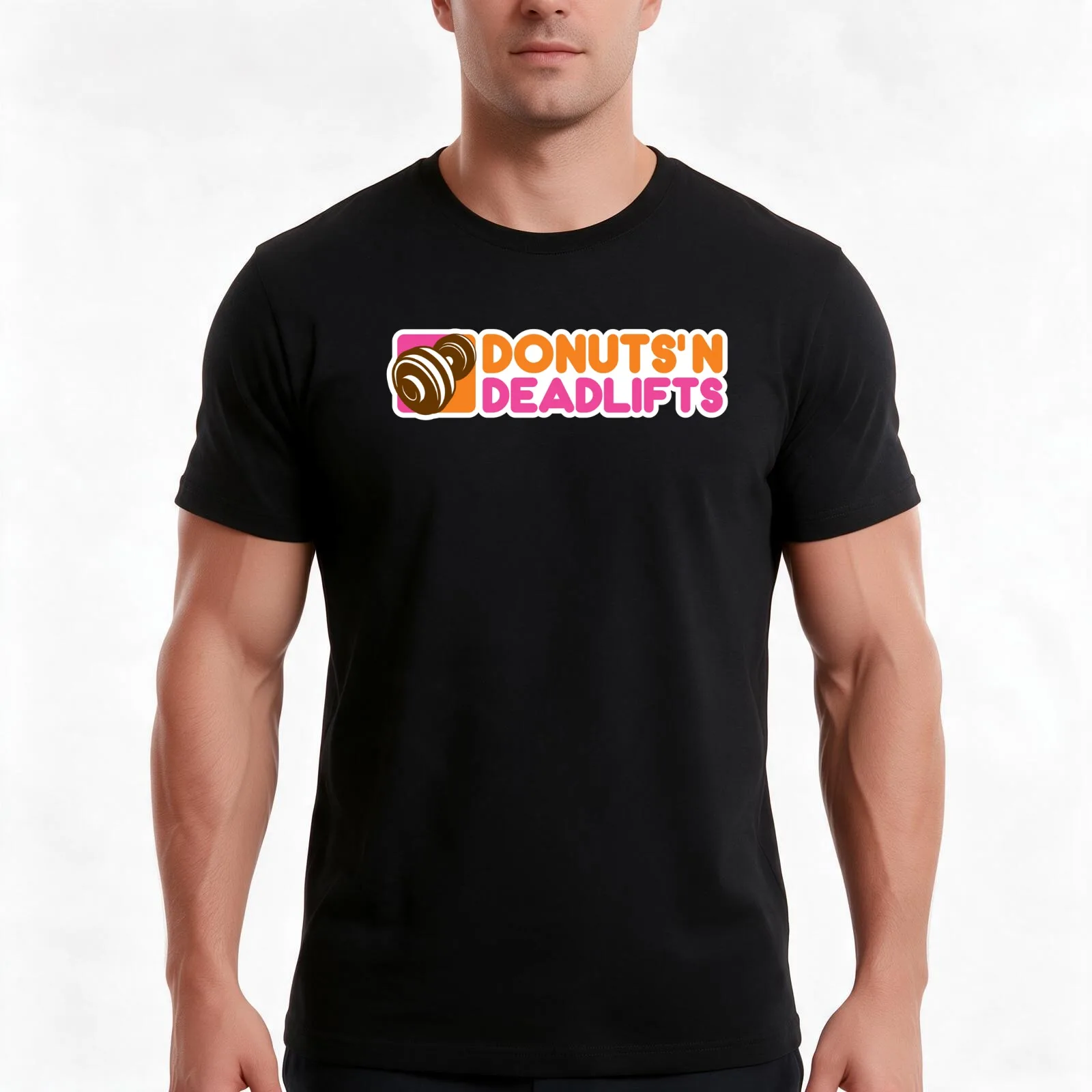 Donuts And Deadlifts- - Bodybuilding Strongman Powerlifting Weightlifting Fitness T-Shirt Summer Casual Cotton Tee