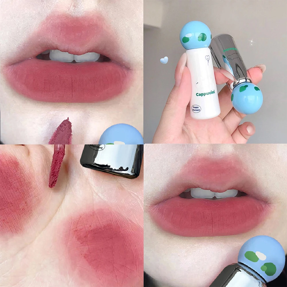 Cappuvini-マットベルベットの口紅,バニーの釉薬,カップを染色しにくい,絹のような滑らかな色のメイク