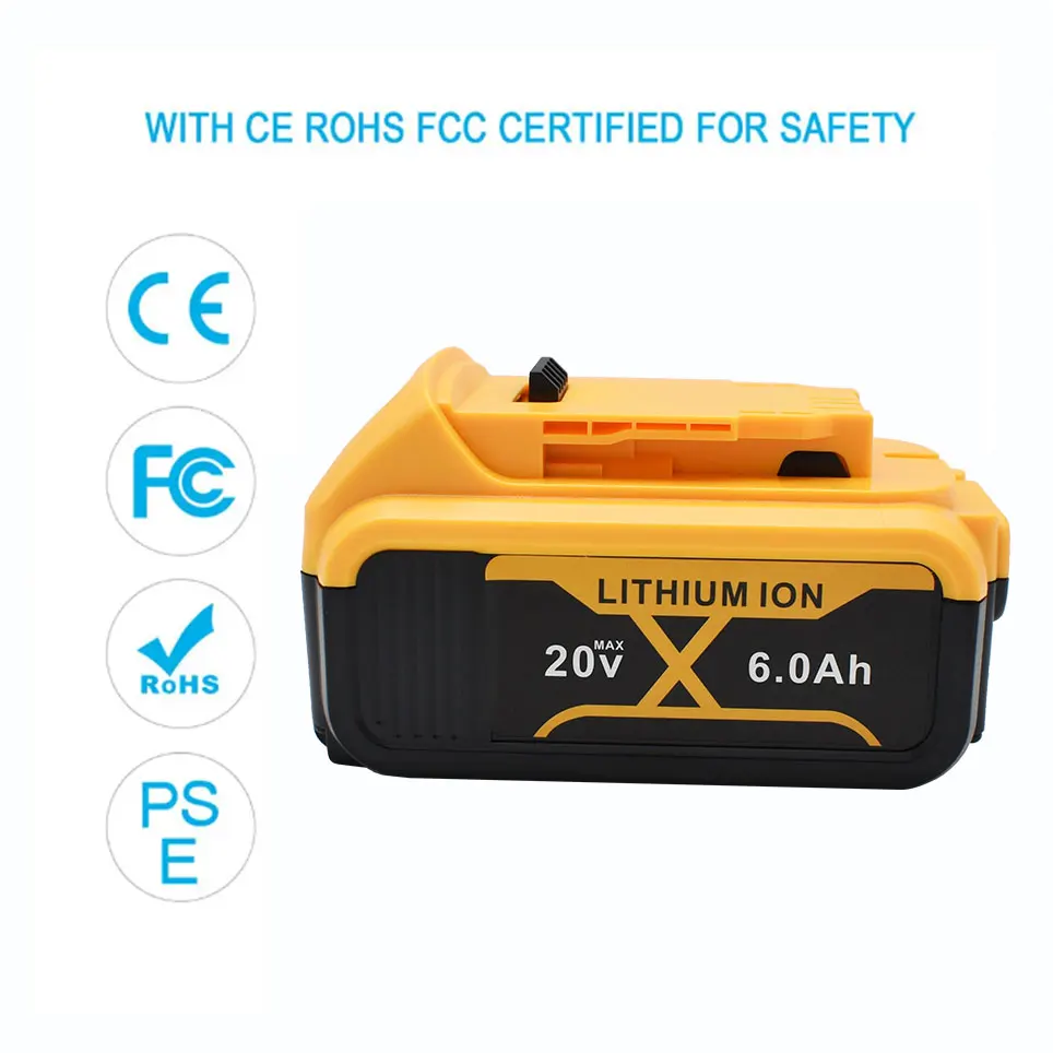 Voor Dewalt 20V 5.0ah Batterij Compatibel Dewalt Accu Accu Schroevendraaier Boor Schroef Moersleutel Impact Accu Dcb203 Dcb181 Dcd790