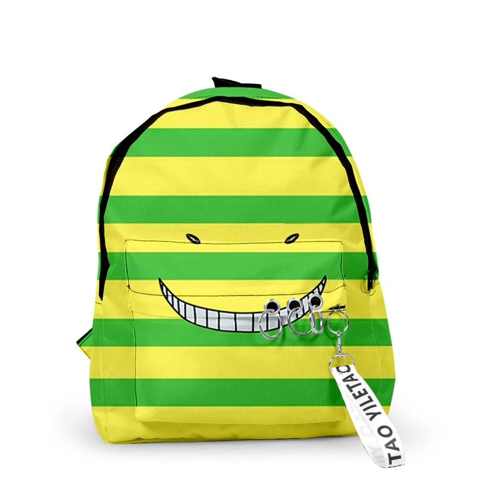 Imagem -02 - Bolsa de Escola Coreano com Impressão 3d Youth Assassination Classroom Mochilas para Notebook Oxford Waterproof Chaveiro Small Travel Bags