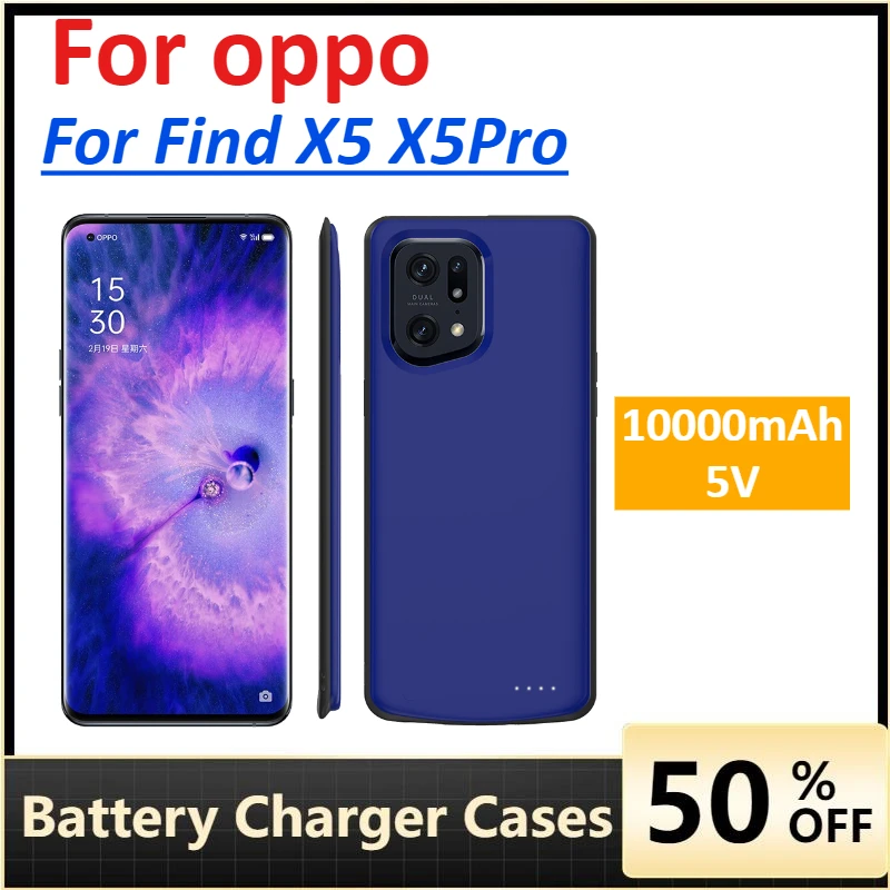 

Battery Charger Cases for oppo Find X5 X5Pro 10000mAh Portable Charger Power Bank Case