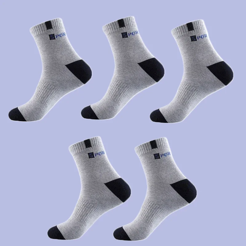 Calcetines de algodón de alta calidad para hombre, calcetín deportivo de fibra de bambú, transpirable, absorbente de sudor, desodorización, informal, 5/10 pares