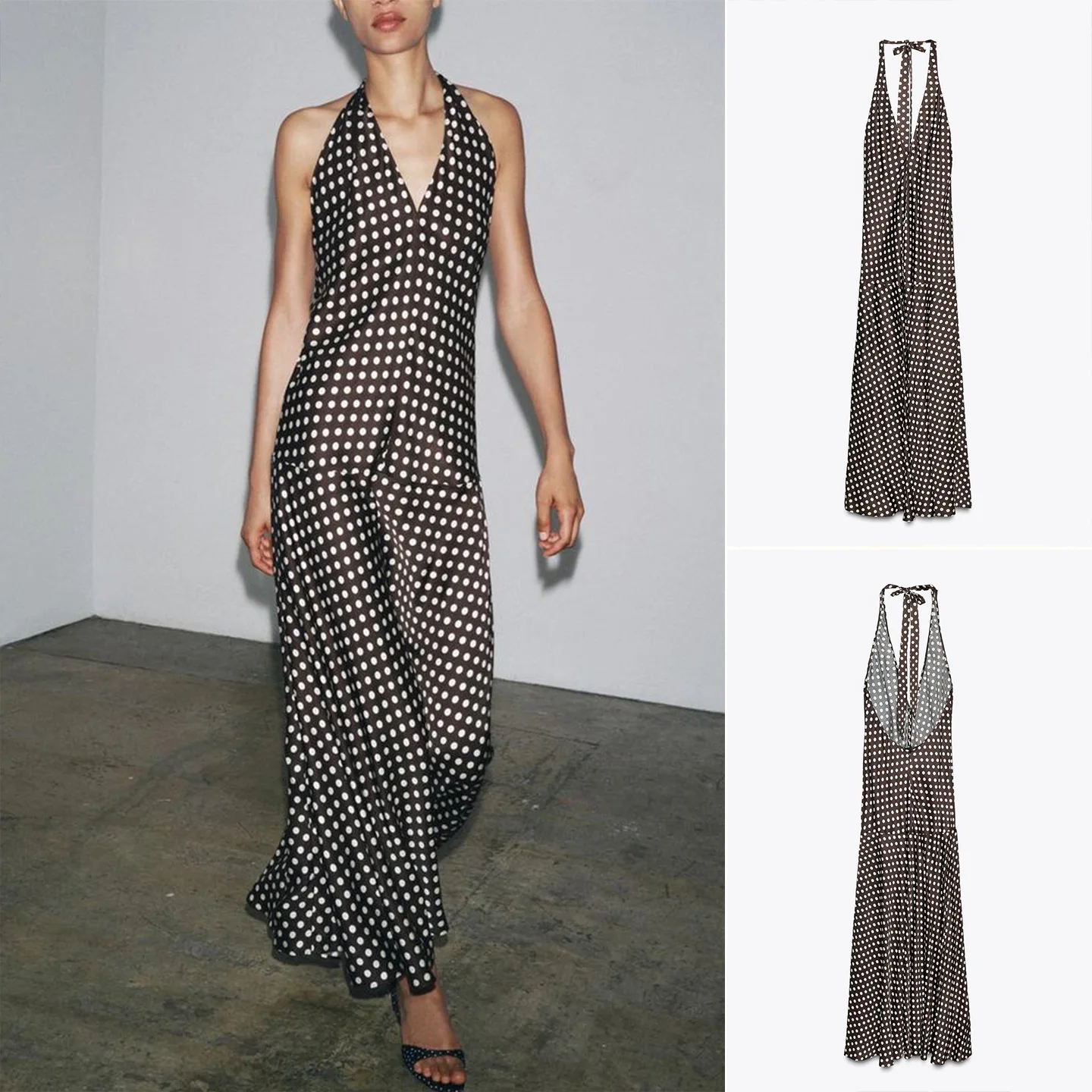 Sommer Neue Ele Polka Dot Bal Dr Damen Mischung Seide Knoten Neline Dr Polyester Stoff Freizeitkleidung
