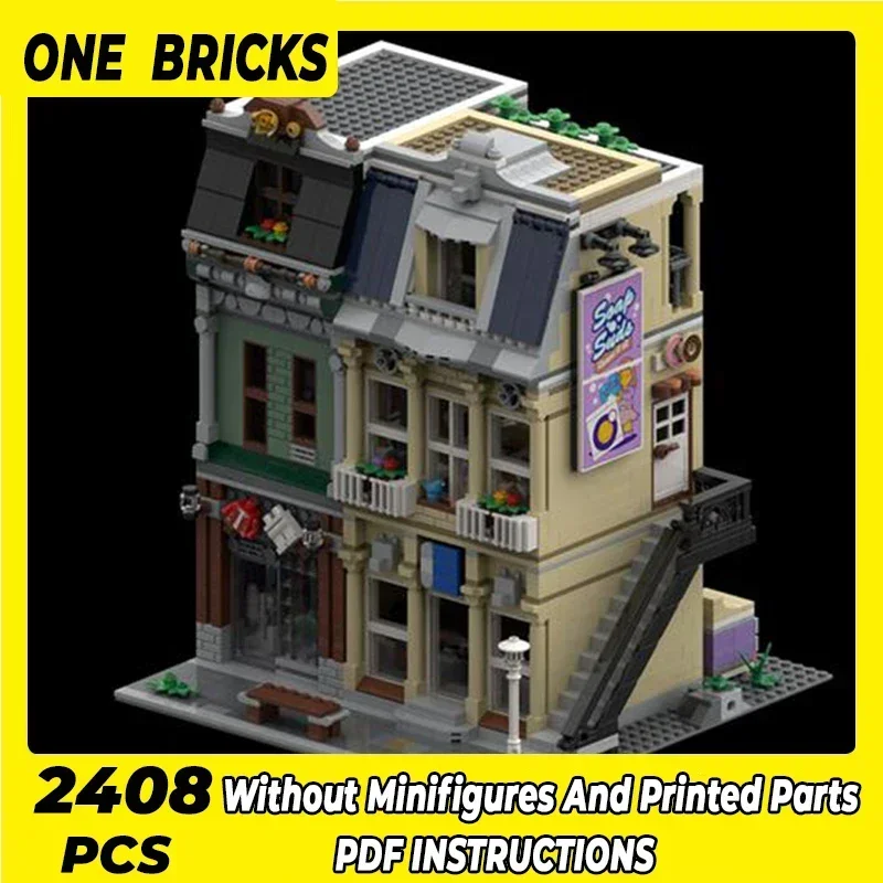 Moc ビルディングブロックモジュラーストリートビュー電子ストアテクニカルレンガ DIY 組立建設おもちゃ子供のためのホリデーギフト