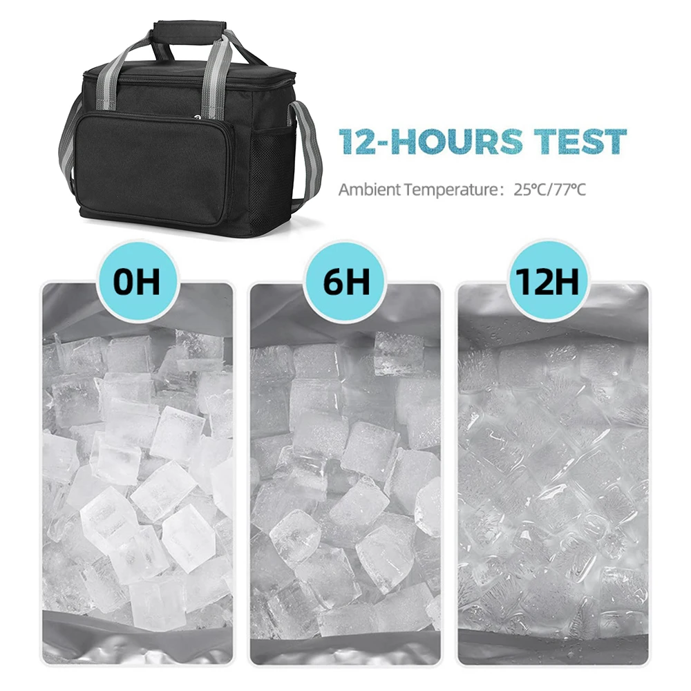 15L Portable Thermal Lunch Bag Food Box  Office Cooler Lunch Box Durable Waterproof Ice Insulated Case Camping Oxford Dinner Bag