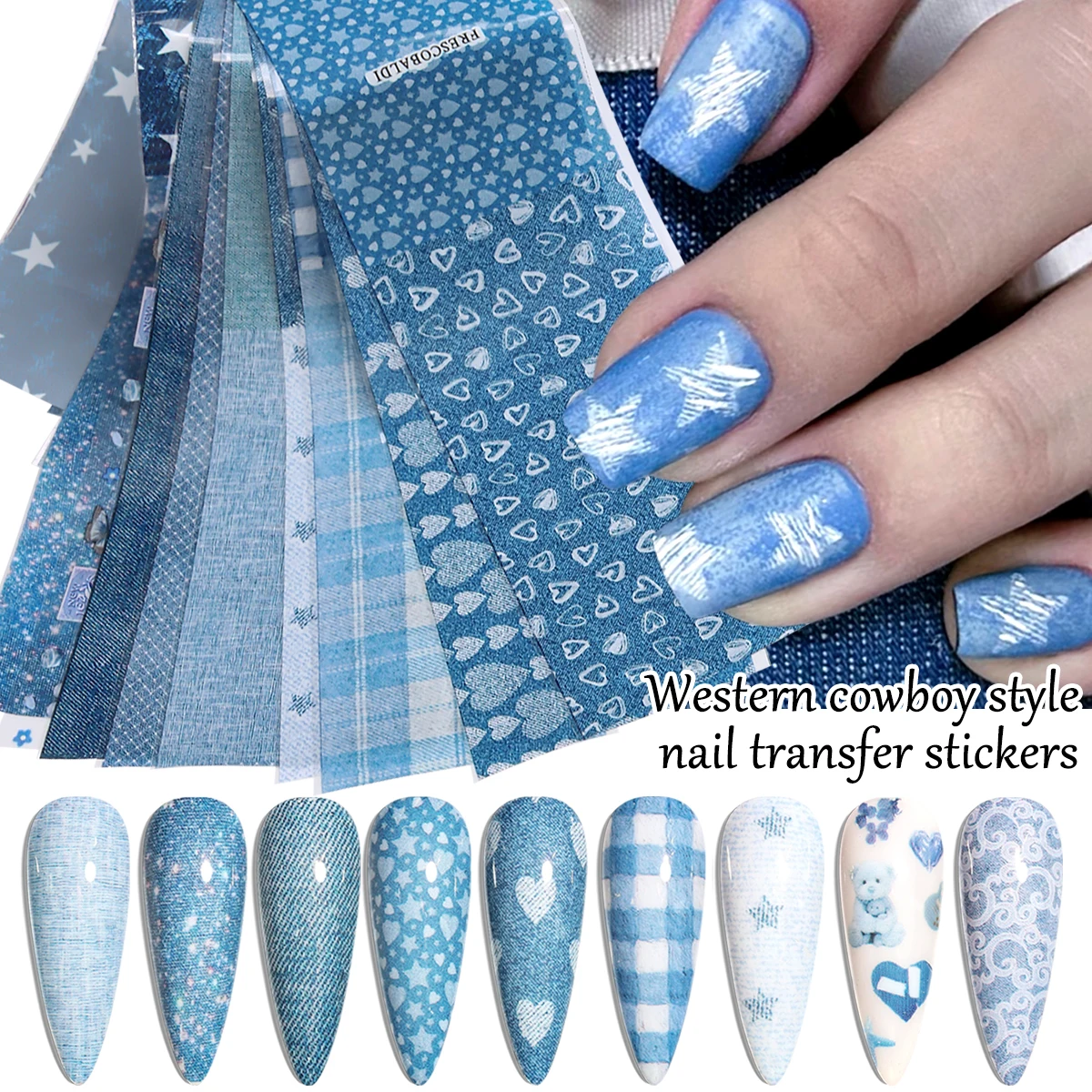 Nail Art Denim - Carta transfer per nail art in