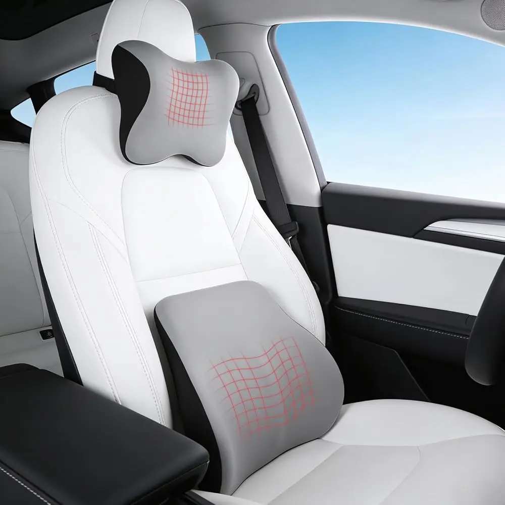 

Car Headrest & Lumbar Support Set, Ergonomic Memory Foam Neck Pillow, Comfortable Travel Pillow for Car Truck SUV, Ideal for